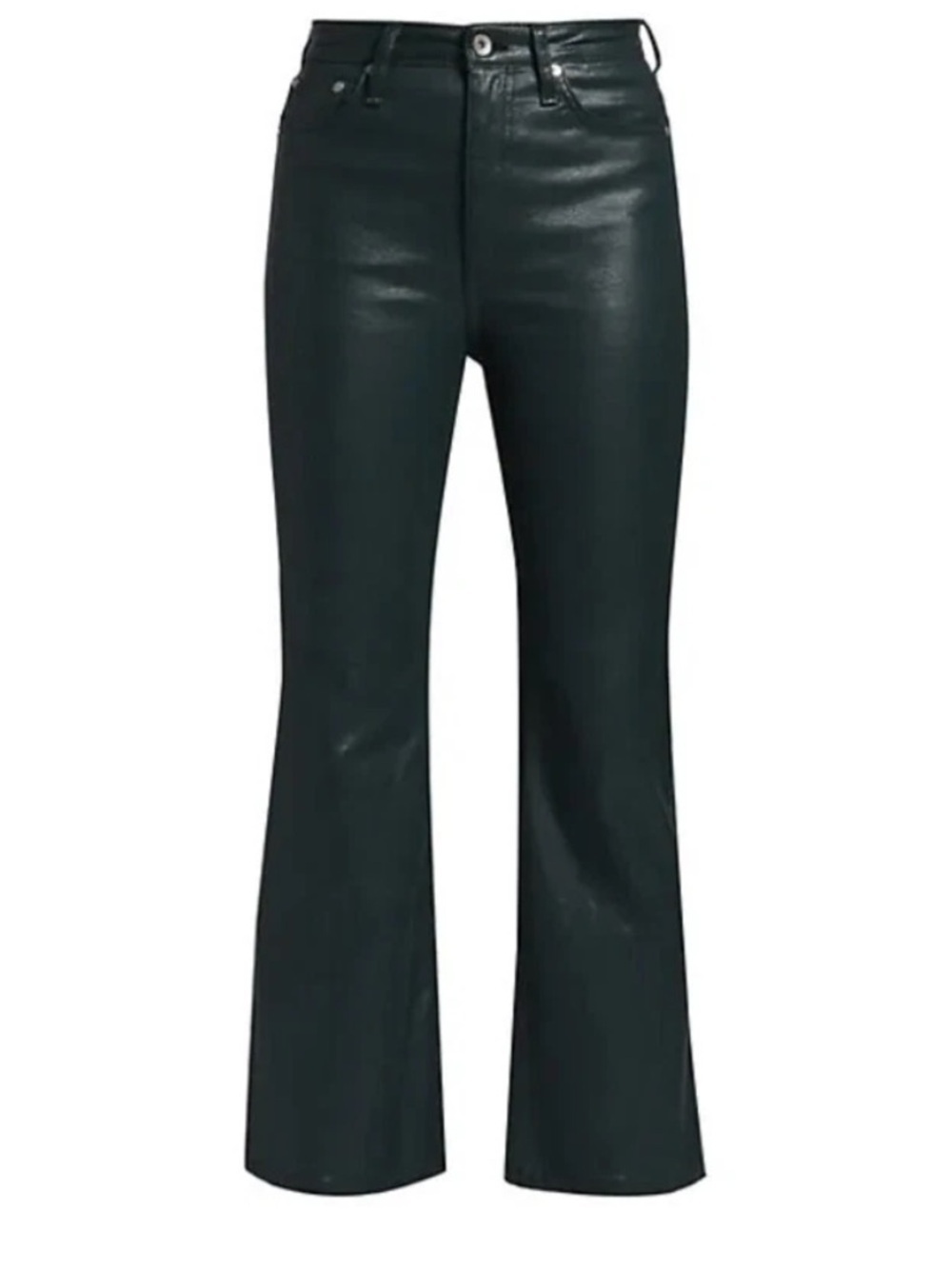 Rag and Bone Casey High-Rise Ankle Flare Jean 28 - Coated Pine Grove Dark Green